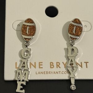 Lane Bryant Football Game Day Earrings - Orange and Silver